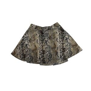 Naven Brown Cream Skater Mini Skirt Night Out